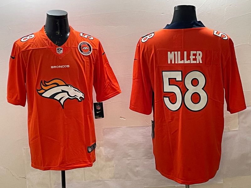 Men Denver Broncos #58 Miller Orange Brigade standard 2025 Nike Limited NFL Jersey style 2->denver broncos->NFL Jersey